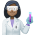 👩🏿‍🔬 woman scientist: dark skin tone display on Facebook